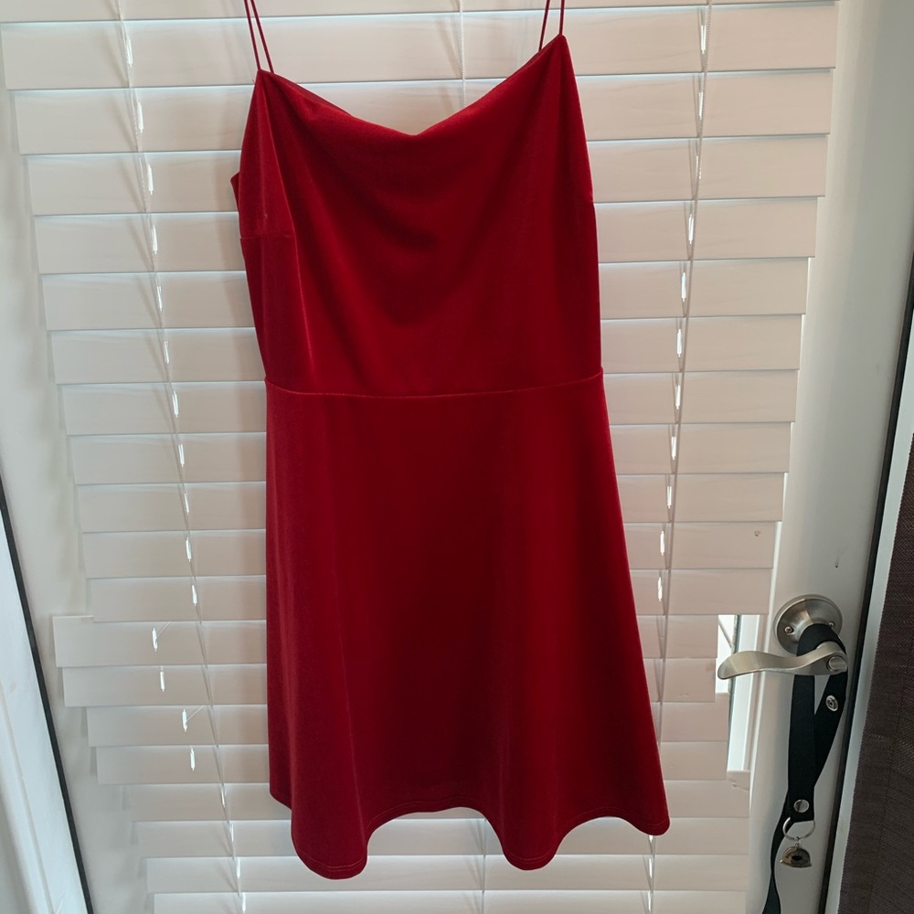 Red velvet dress